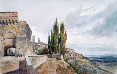 Le rovine del teatro romano a San Gimignano, XIX secolo da John Fulleylove